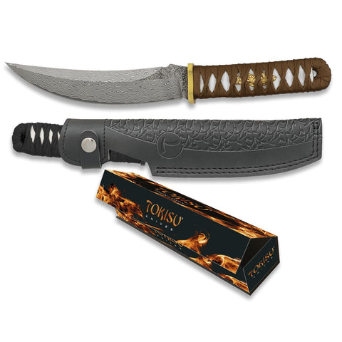 FACA TANTO DAMASCUS TOKISU Marrom