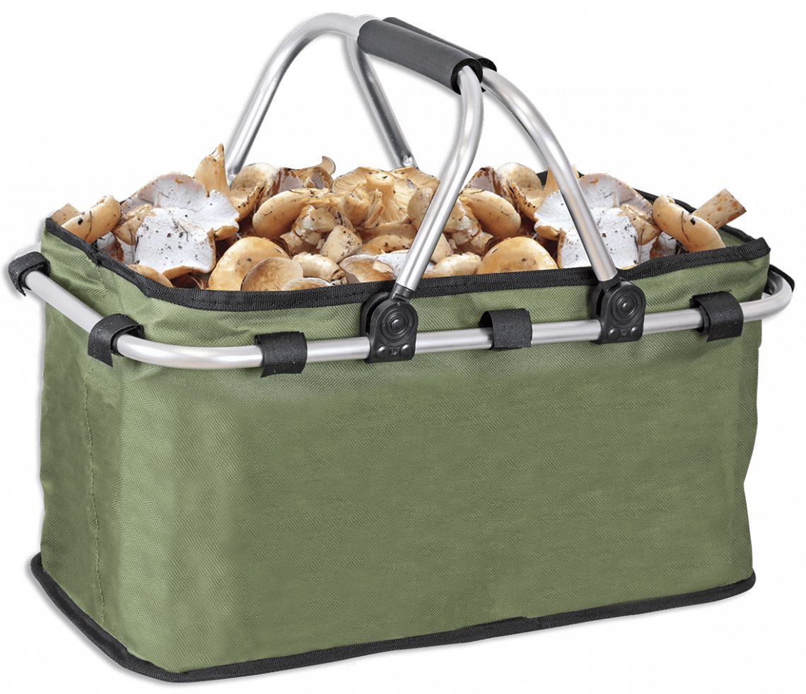 Cesta de setas con asas acolchadas