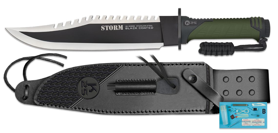 Cuchillo Táctico K25 Hoja mixta: 25 cm