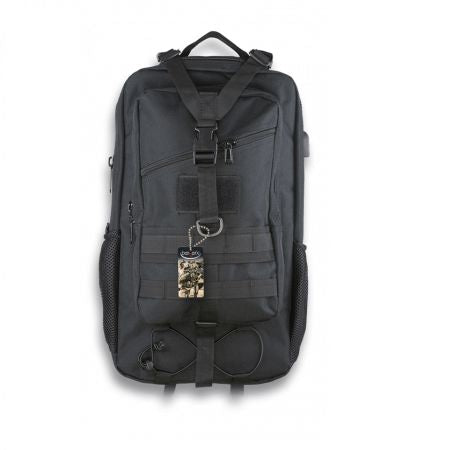 Mochila Táctica SAMTO Negra Conector USB Bolsa Albainox 