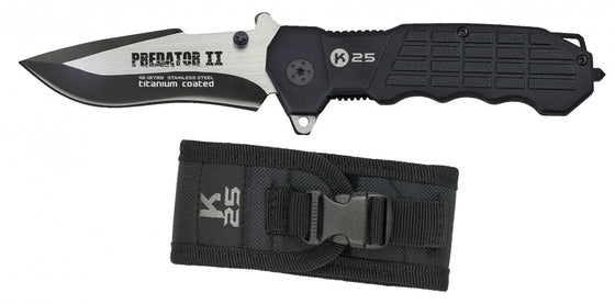 Navaja K25 Predator II – Hoja 9,3 cm (7Cr17MoV), Liner Lock, Flipper y clip