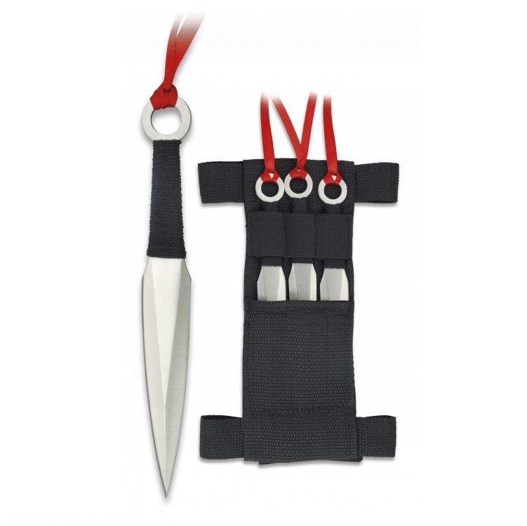 Conjunto de 3 kunais ou facas de arremesso Ninja