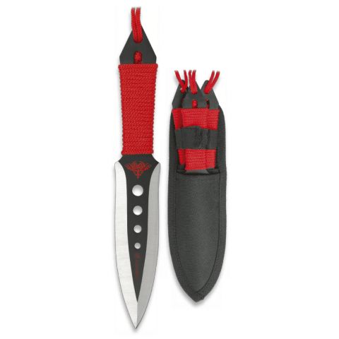 Ensemble de 3 couteaux de lancer Red Fury