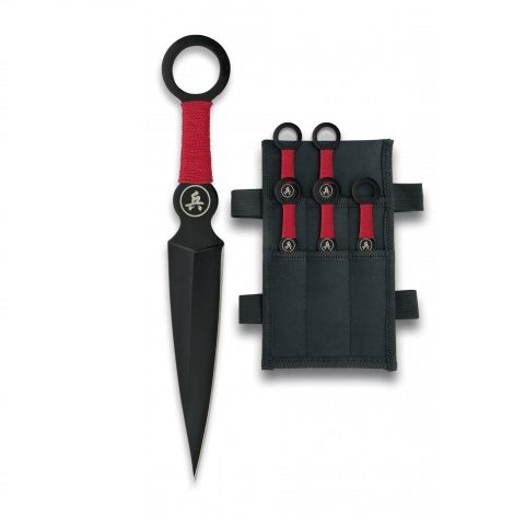 Conjunto de 6 Kunais ou facas de arremesso Black Warrior