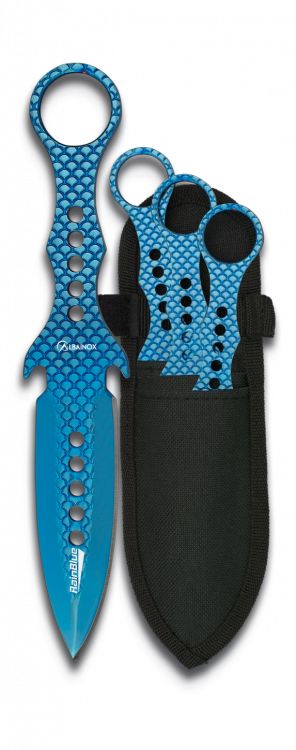 Set de 3 Cuchillos Lanzadores Rain Blue – 19 cm