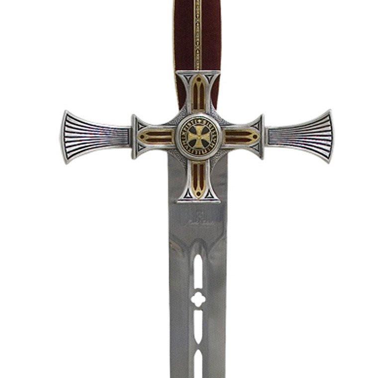 Épée Viking avec poignée en bronze, lame en acier Damas
