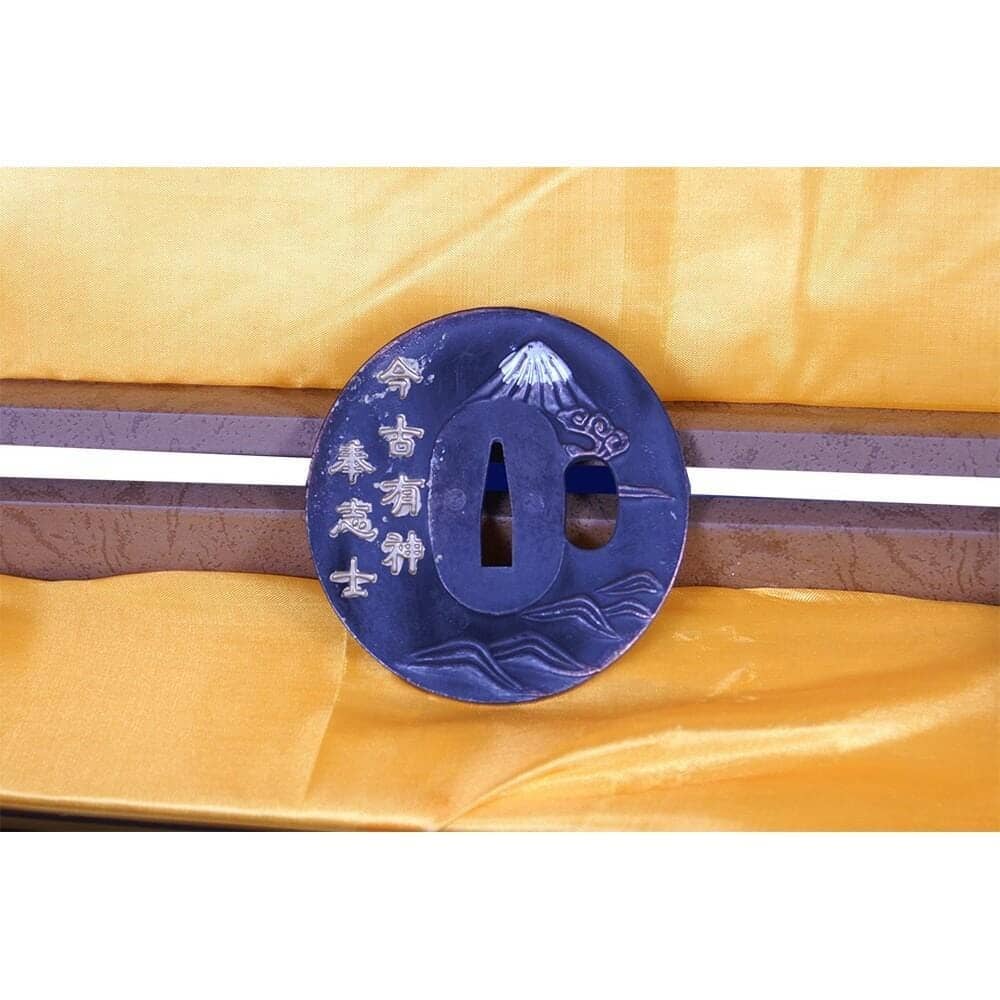 Katana negra con funda caja 2 tsubas y kit de limpieza